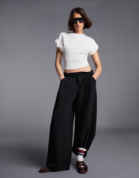 Modal barrel fit pantolon