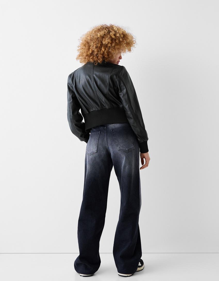 جاكيت من الجلد الاصطناعي-أسود-2