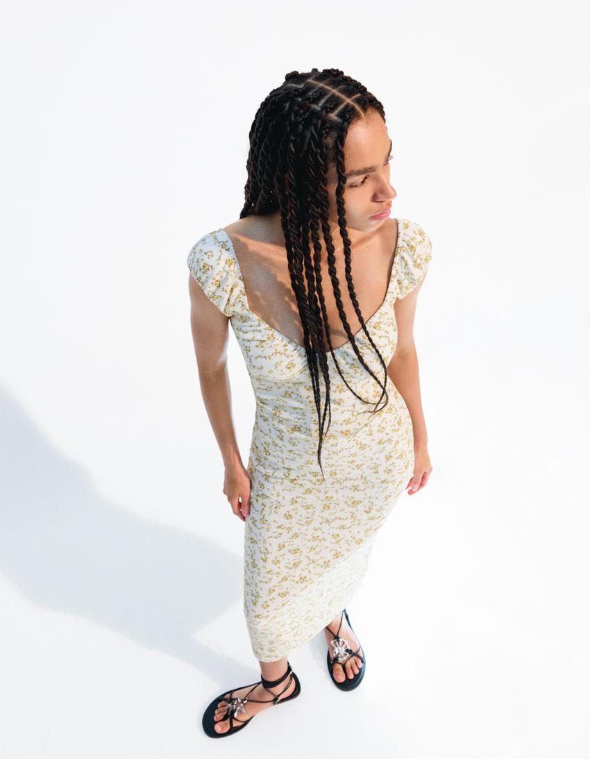 Robe midi-Jaune-0