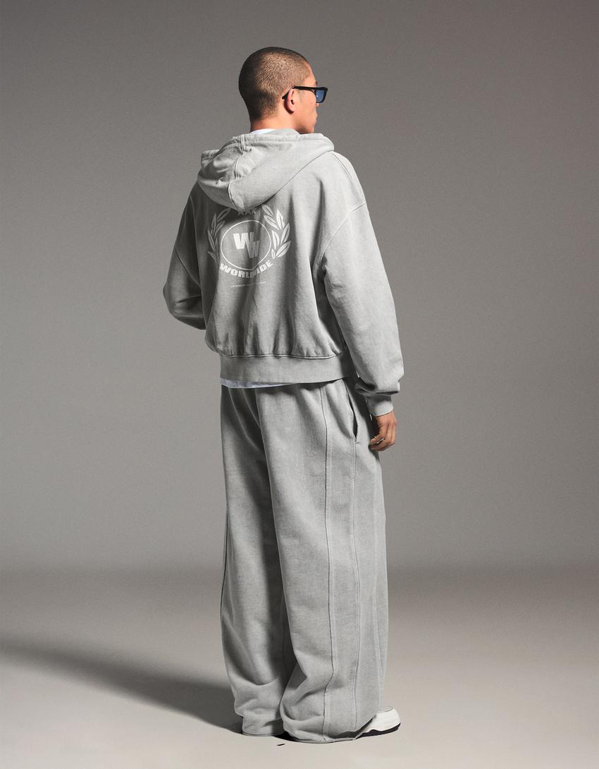 Super baggy trousers-Stone