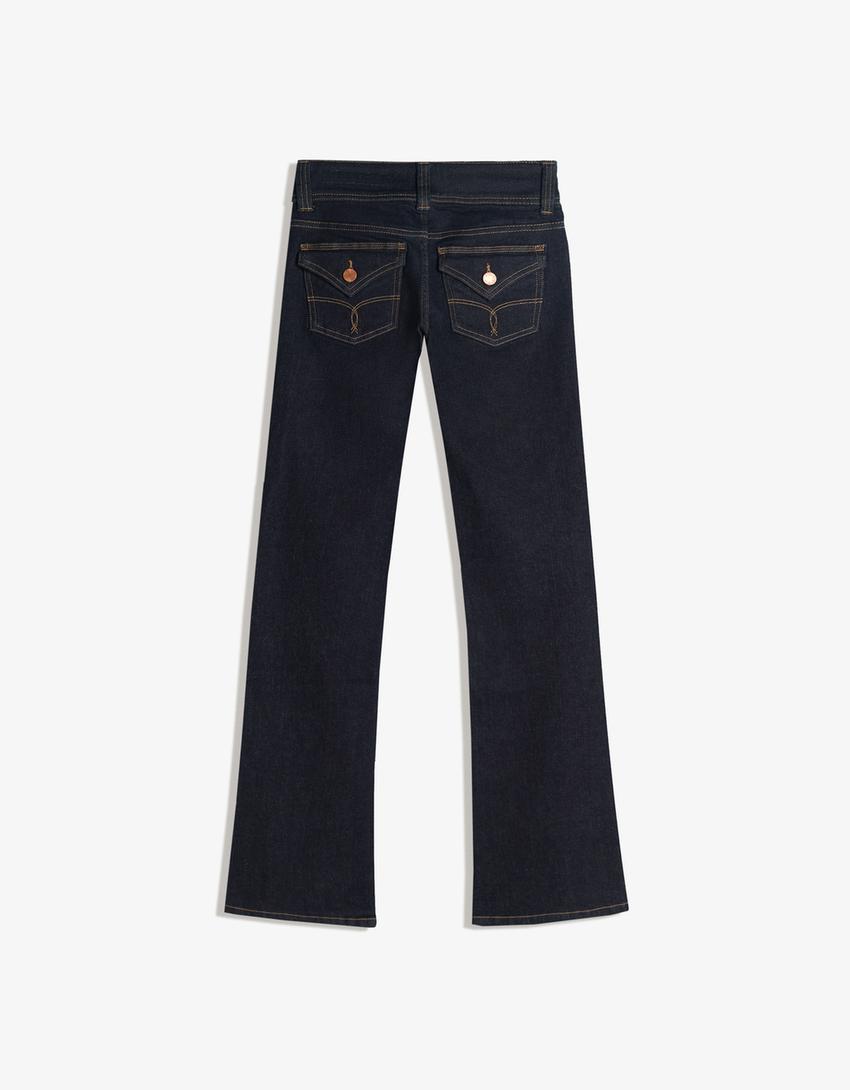 Jeans bootcut flaps-Azul