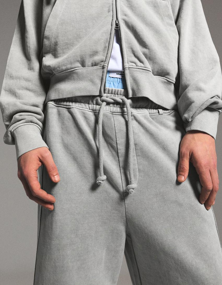 Super baggy trousers-Stone