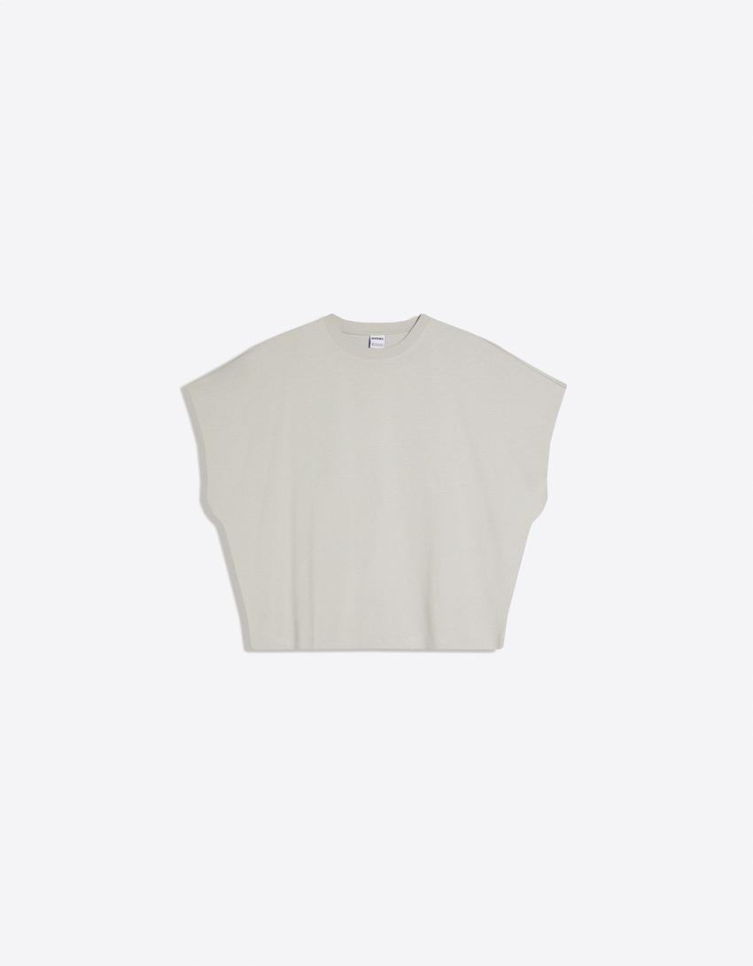 T-shirt sans manches oversize imprimé-Pierre