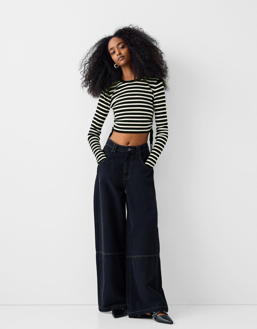 سويتر بزمة جانبية-أسود-3