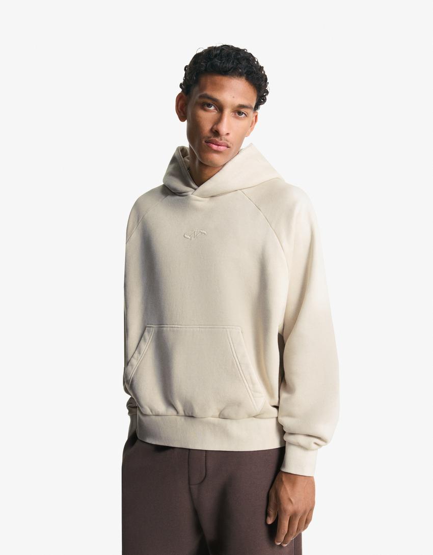 Boxy fit hoodie-Sand-0