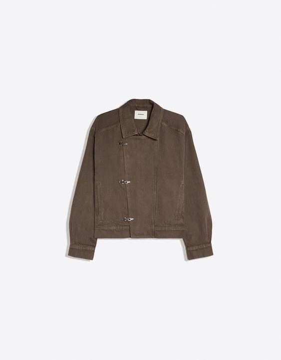 Kurtka denim z guzikami z pętelkami
