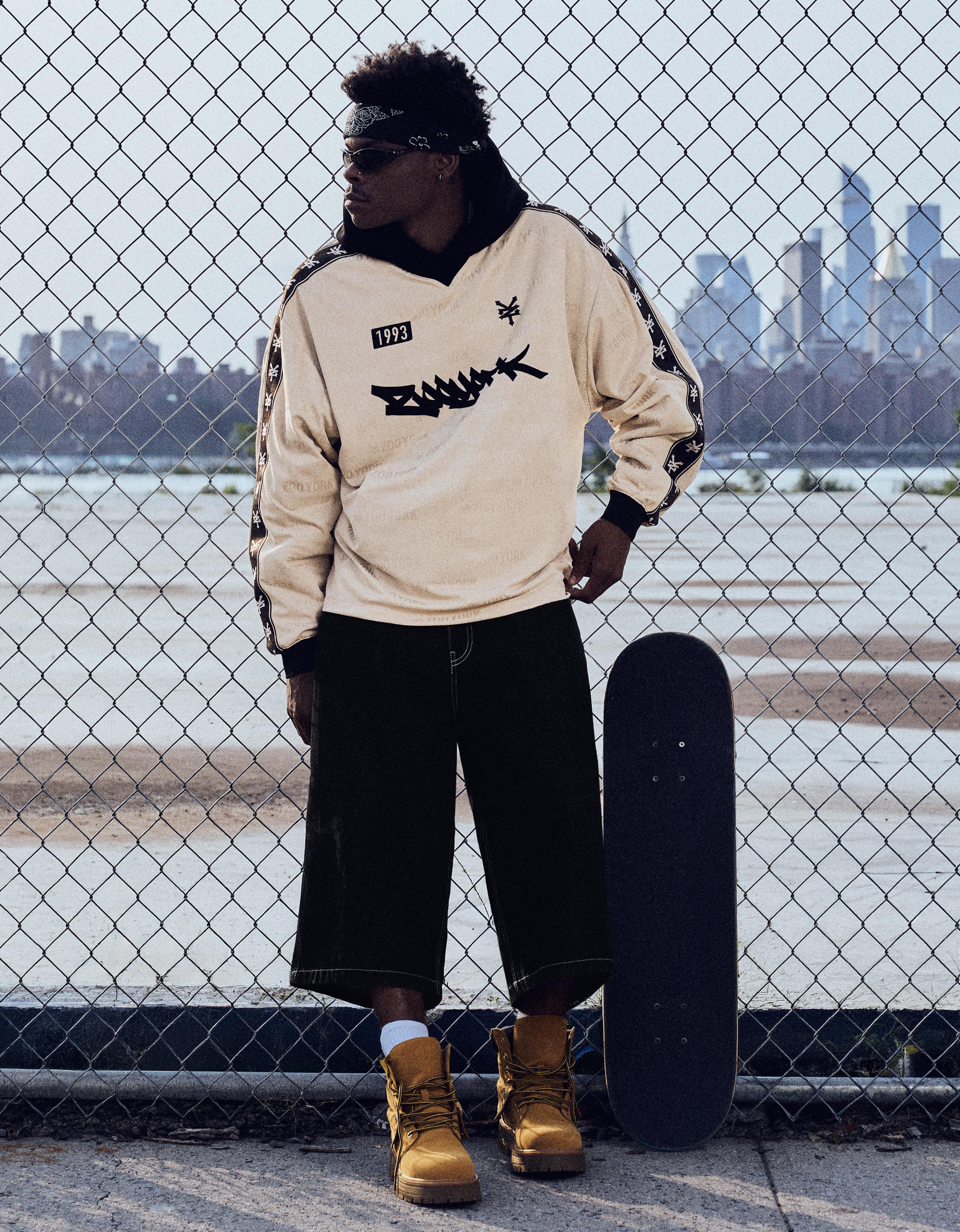 ZOO YORK X BERSHKA long sleeve technical T-shirt — Gold