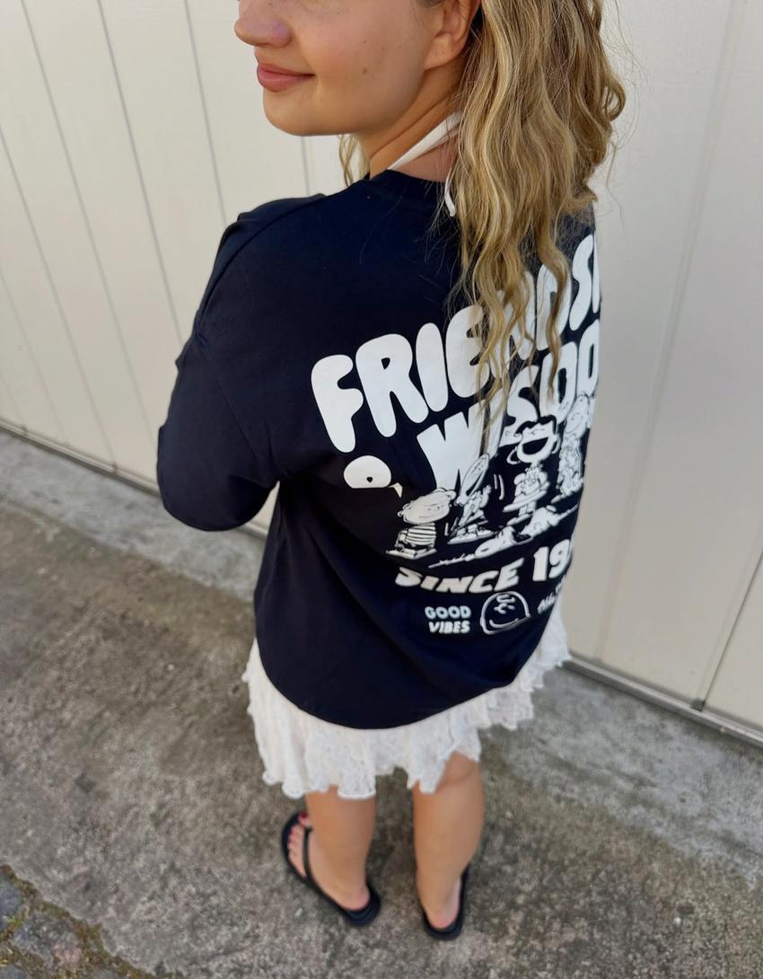 Tricou Peanuts cu mânecă scurtă-Bleumarin