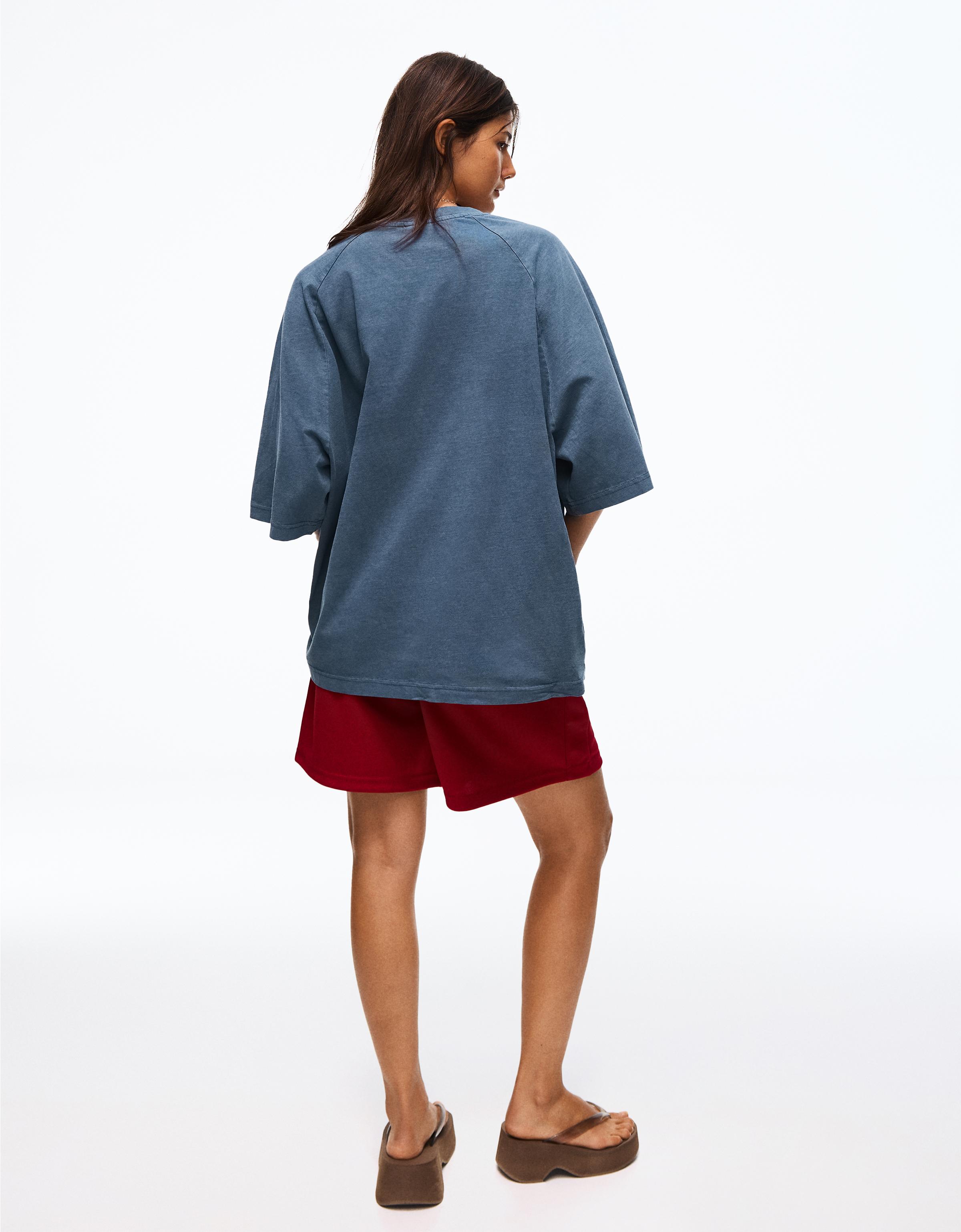 Boxy print T-shirt — Navy