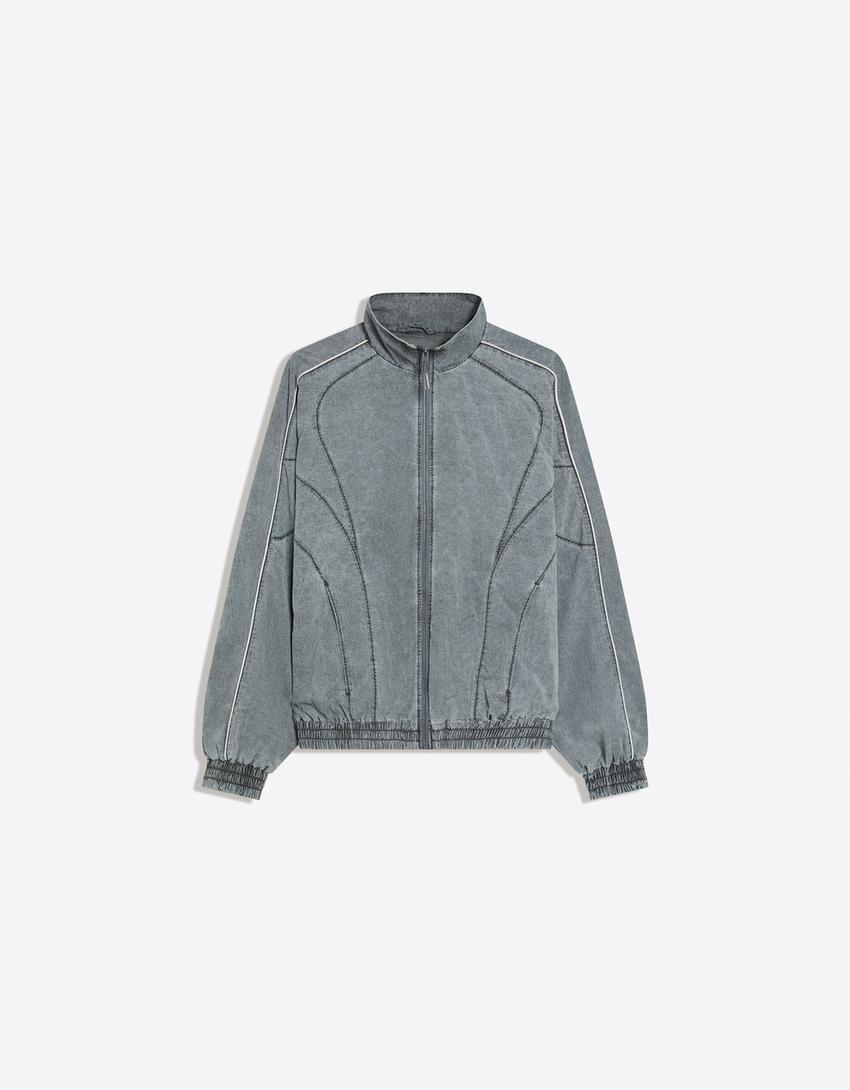 Washed technical jacket-Grey