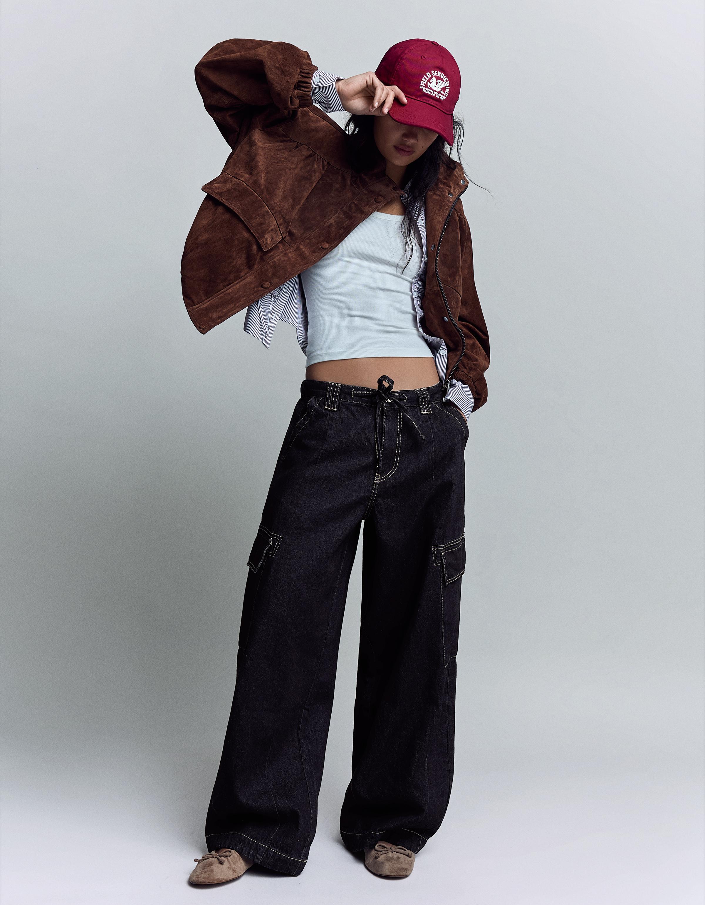 Jeans Cargo Parachute Mujer 36 Marino