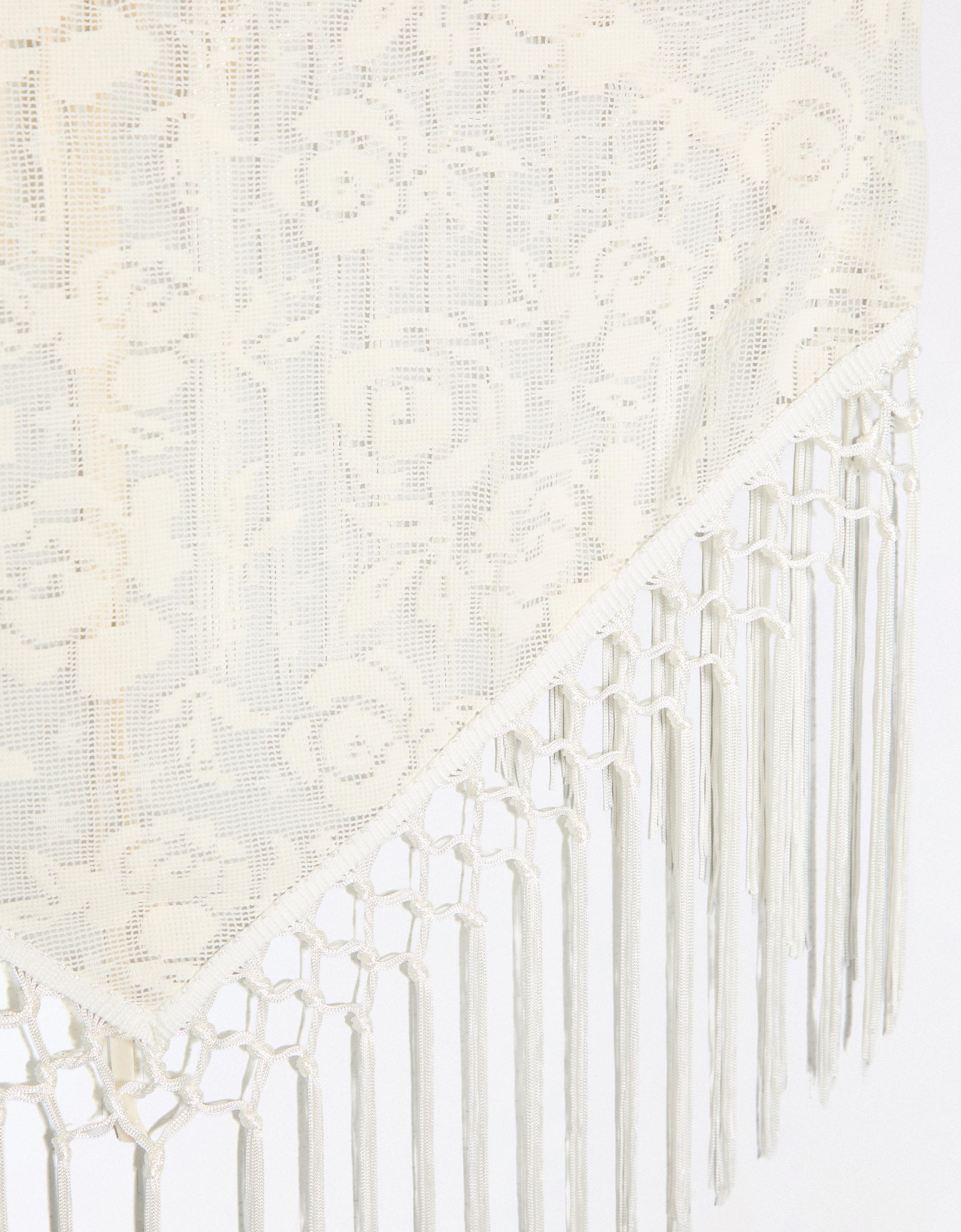 Fringed upholstery overskirt — Cream