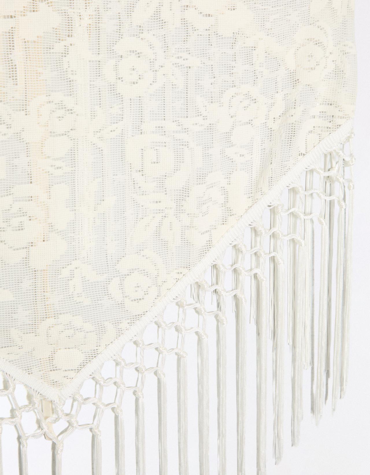 Fringed upholstery overskirt — Cream