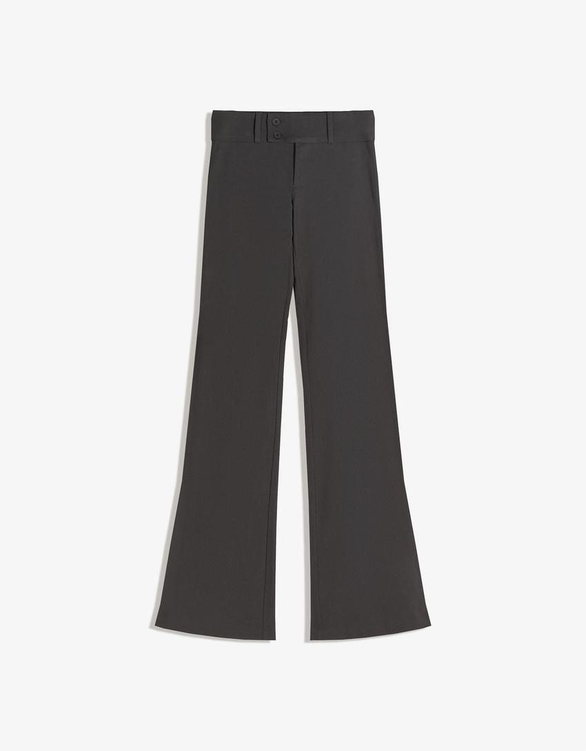 Pantalón flare bengalina-Gris