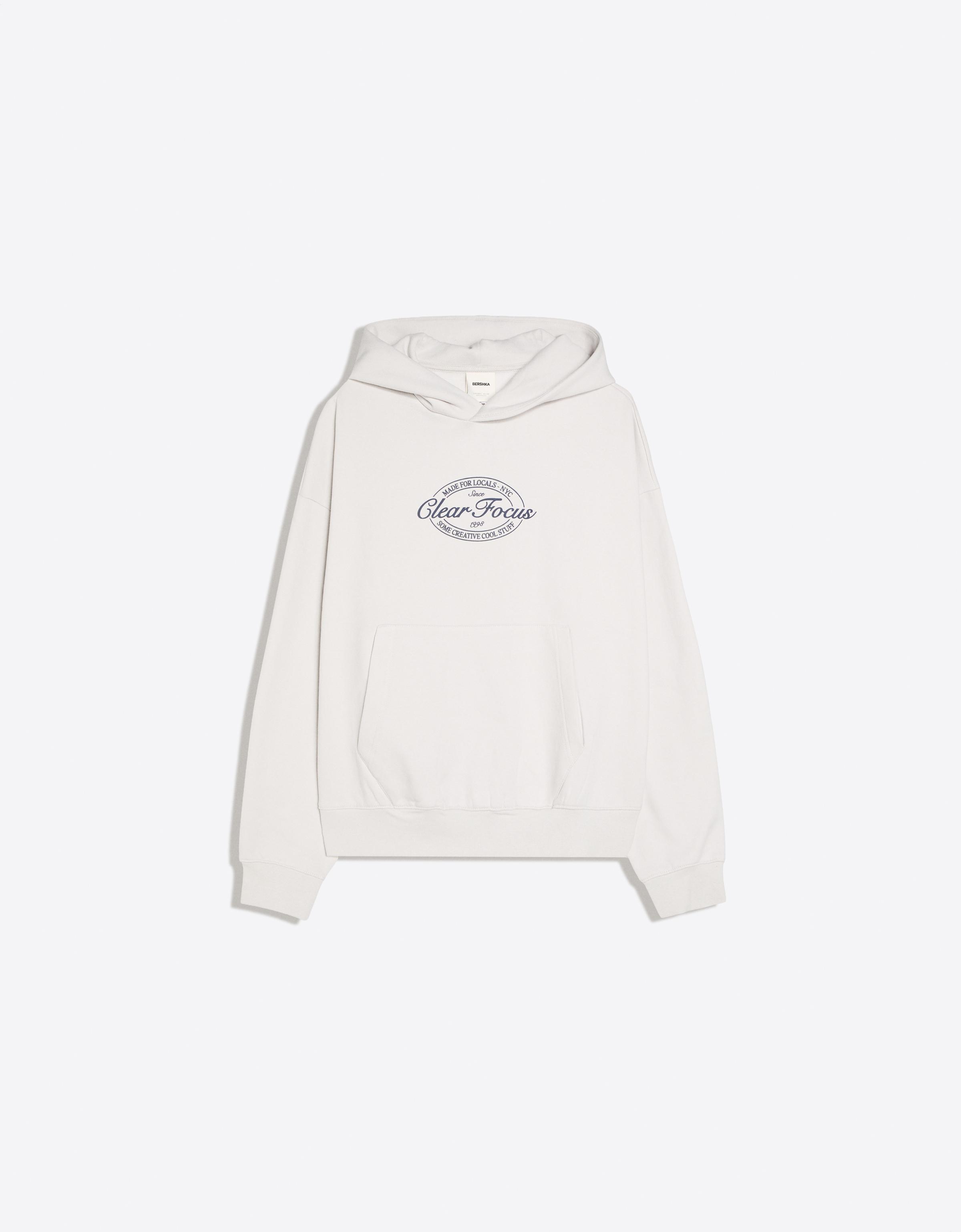 Hooded print sweatshirt — Grey