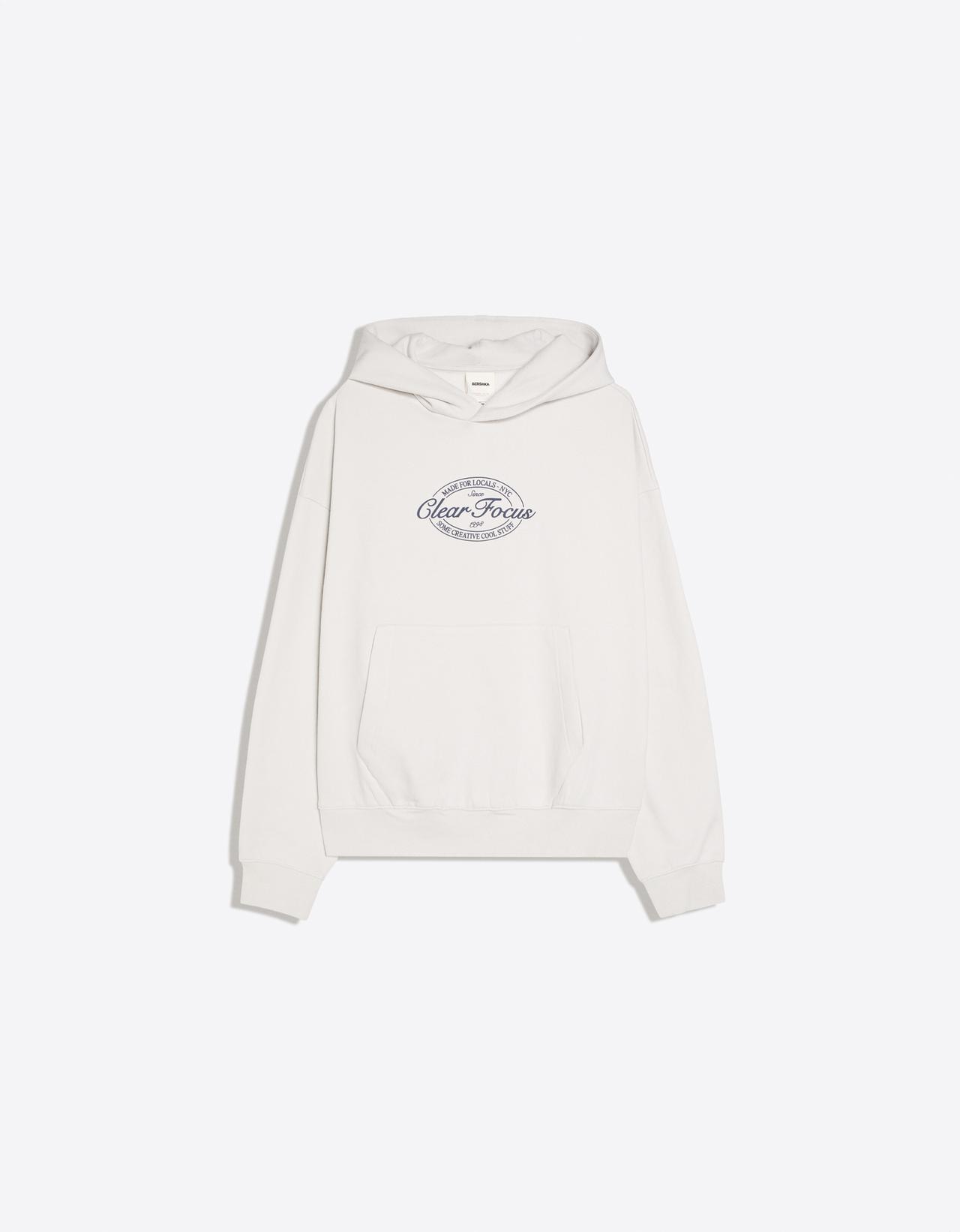 Hooded print sweatshirt — Grey
