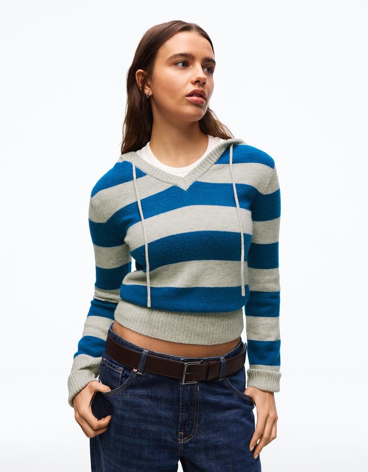 Baskılı kapüşonlu sweatshirt