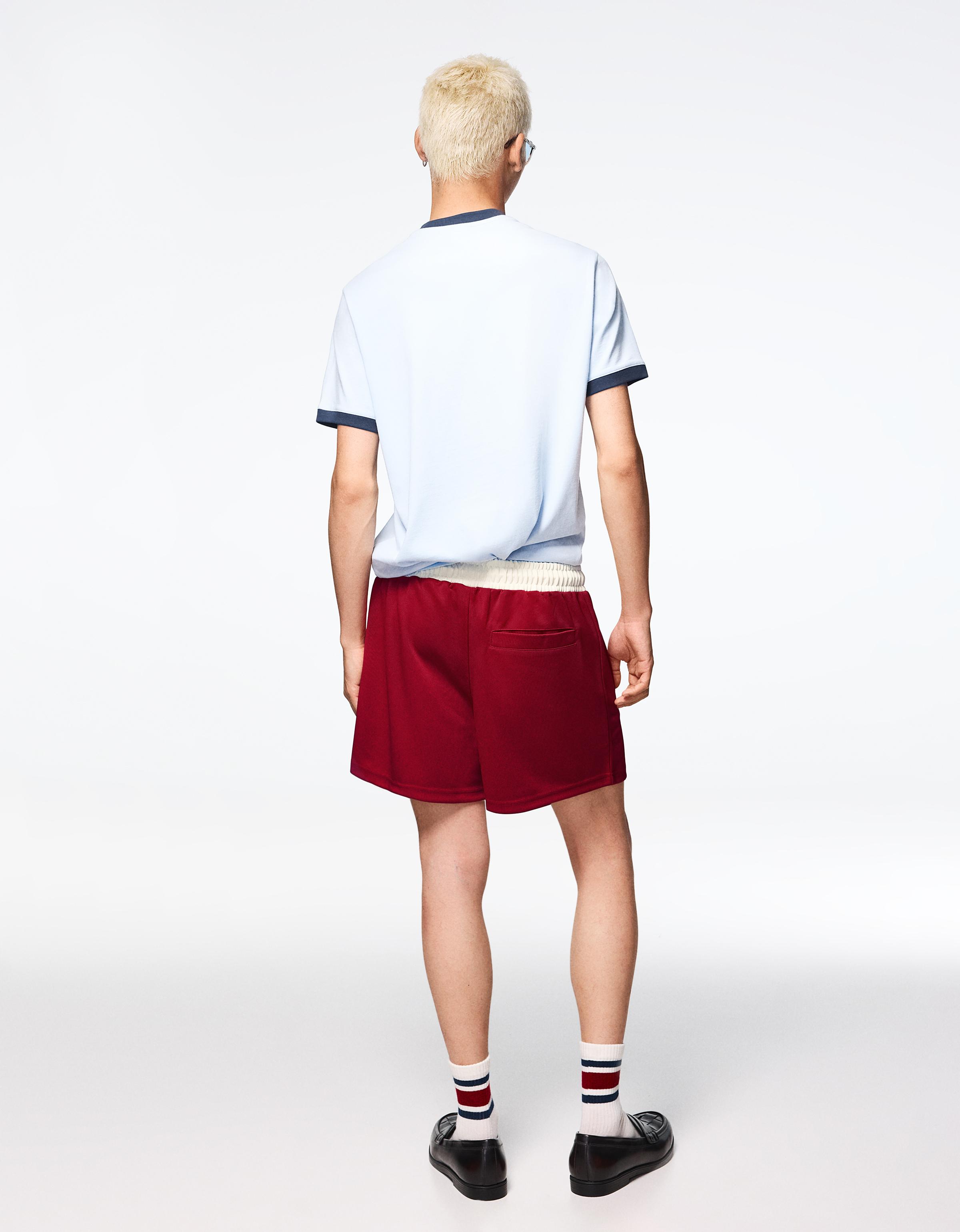 Short patch Bermuda shorts — Burgundy