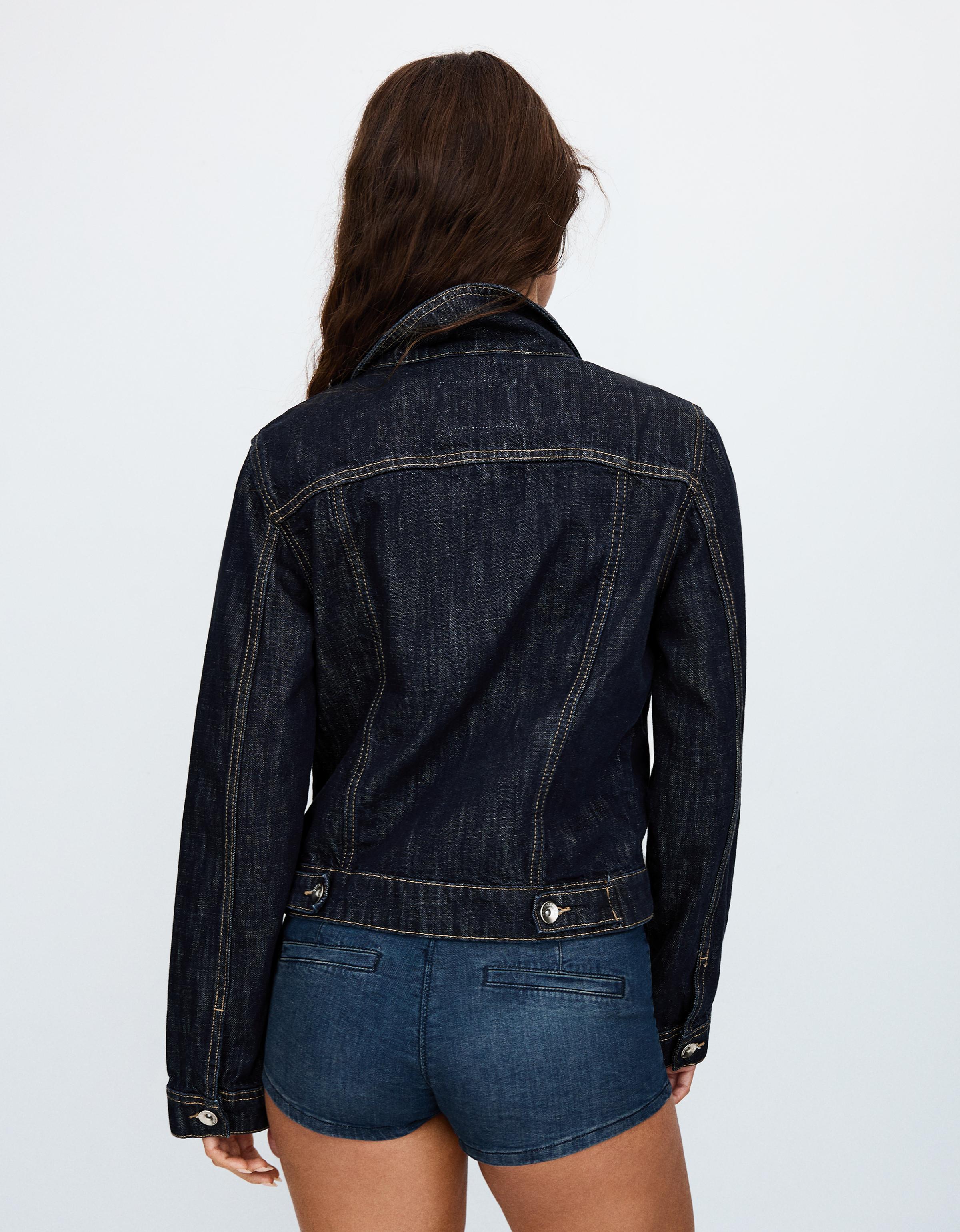 Zip-up denim trucker jacket
