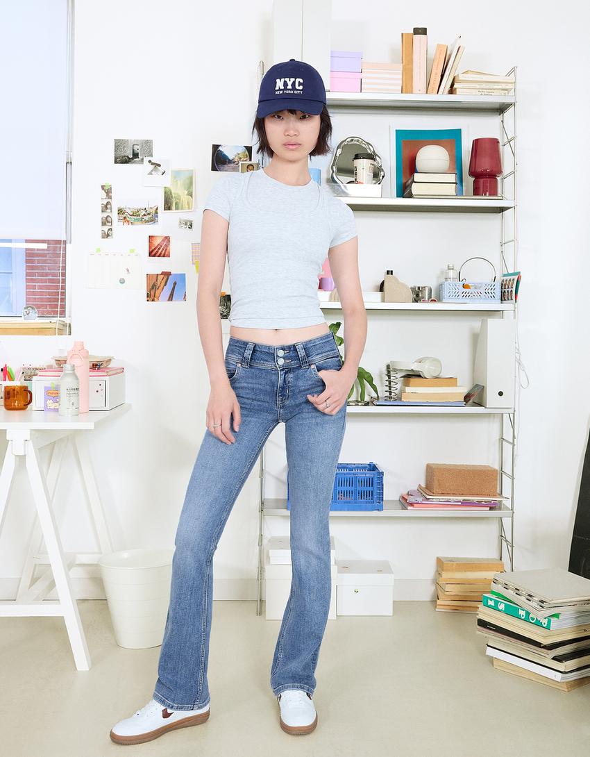 Bootcut-Jeans-Ausgewaschenes Blau-0