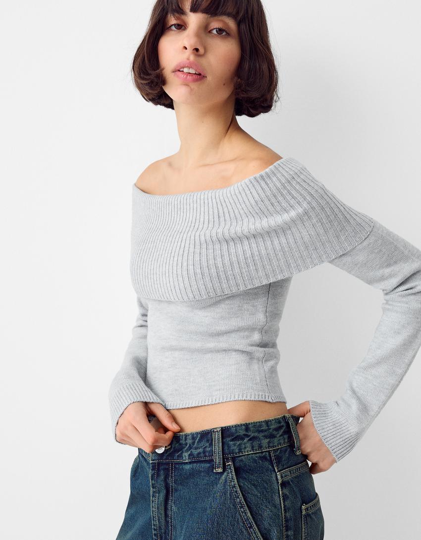 Pull Bardot-Gris-6