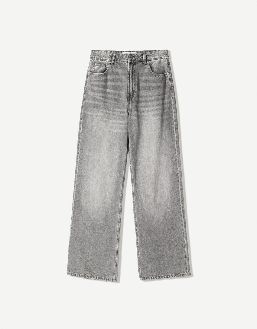 Baggy jean-Koyu gri-3