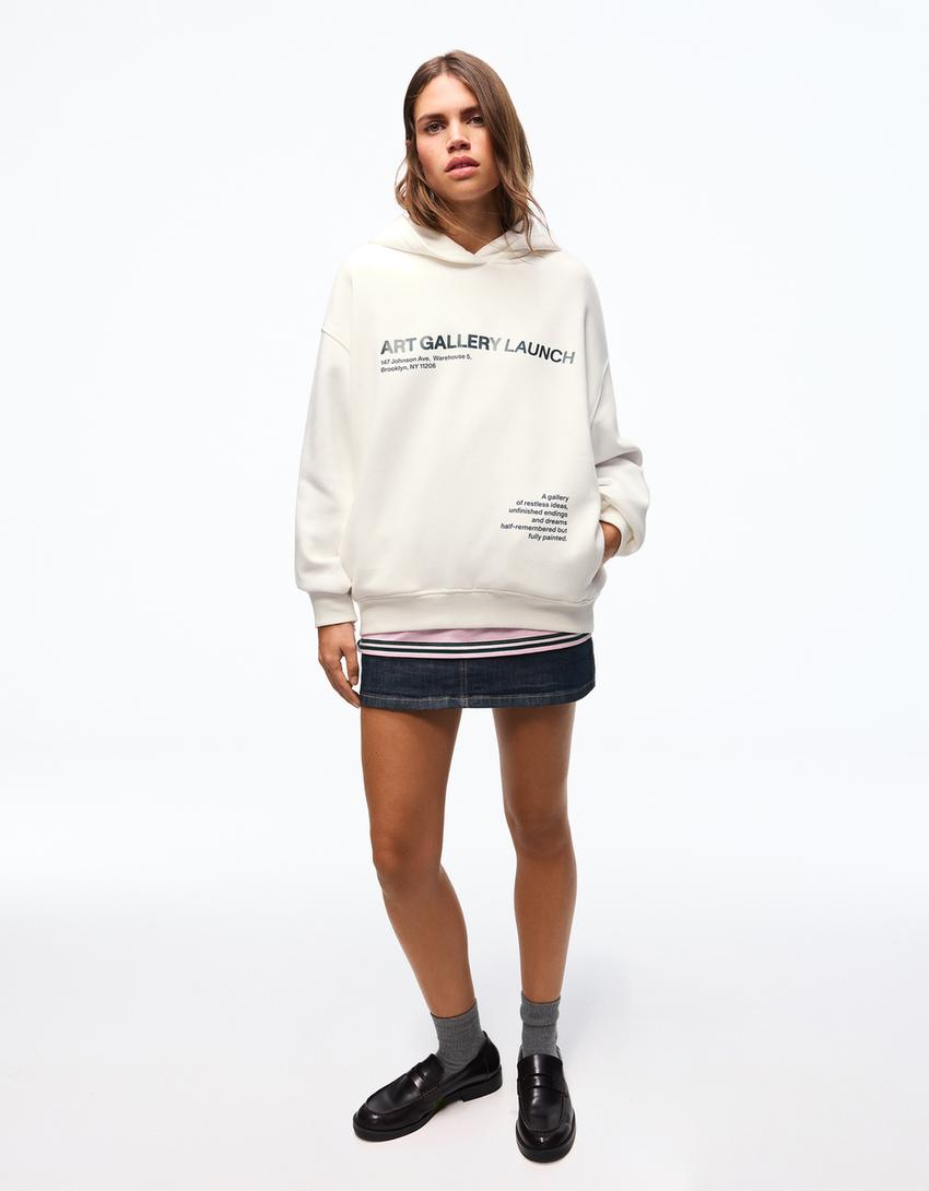 Printed hoodie-Off white