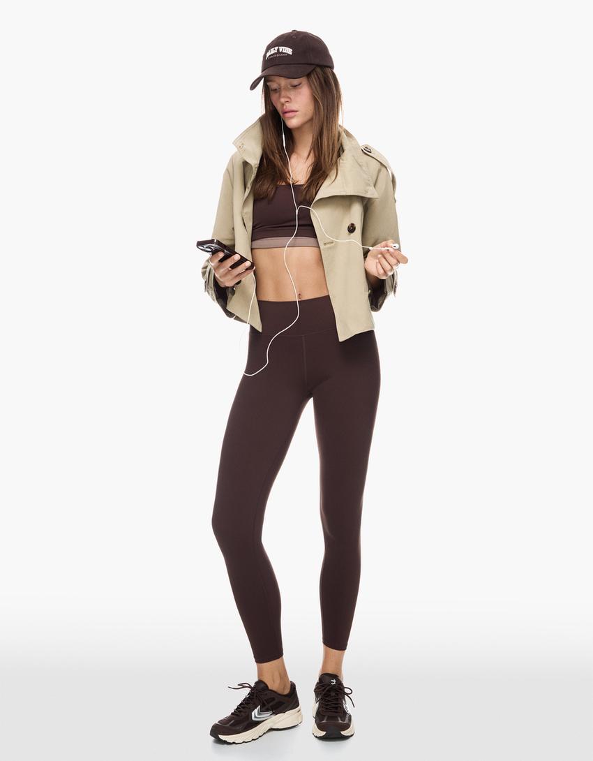 Leggings quick dry e respirável-Marrom-1