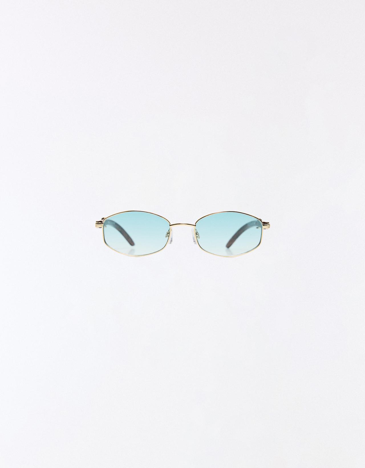 Wood effect temple sunglasses — Green