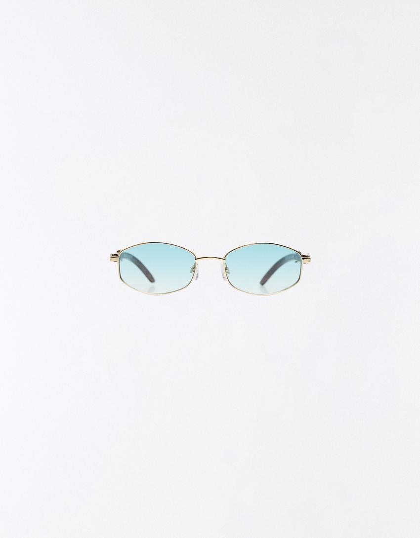 Gafas sol patilla efecto madera-Verde