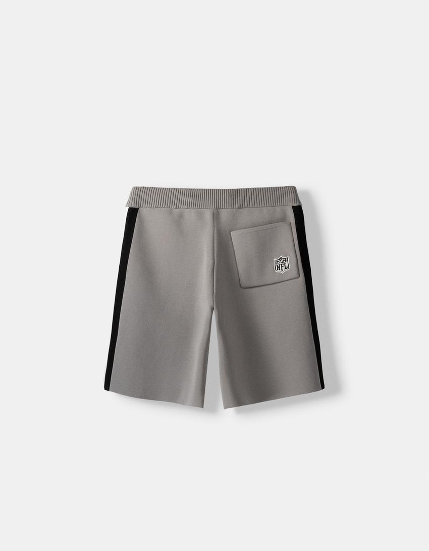 Bermuda NFL broderie imprimé-Gris-5