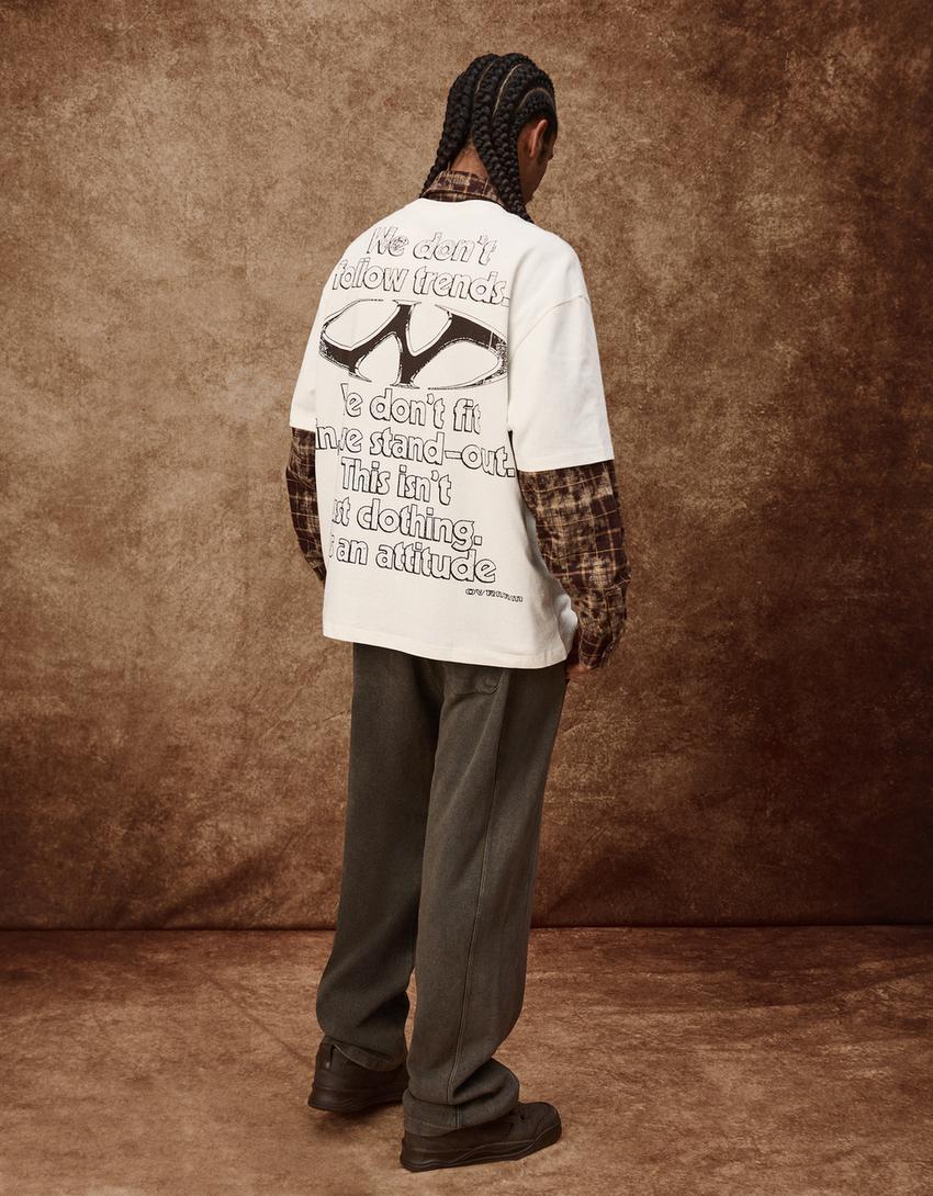 Printed short sleeve T-shirt-Off white