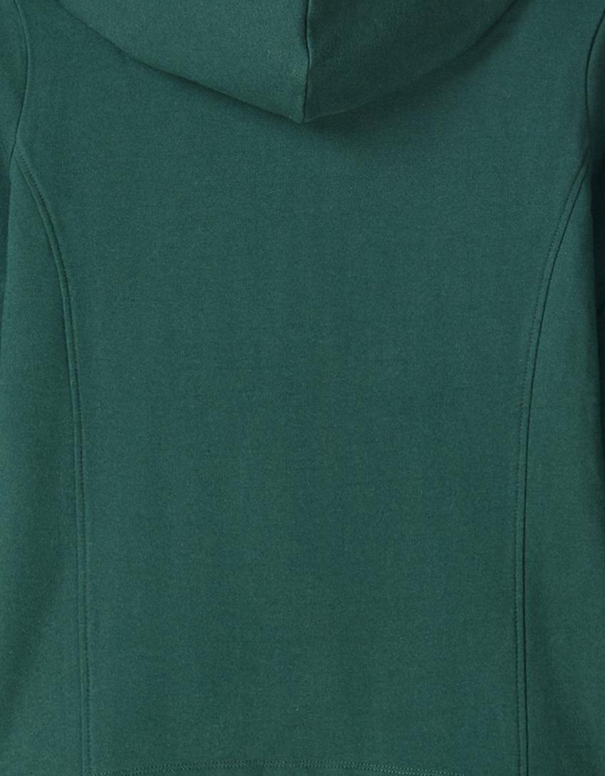 Kapüşonlu fermuarlı sweatshirt-Yeşil