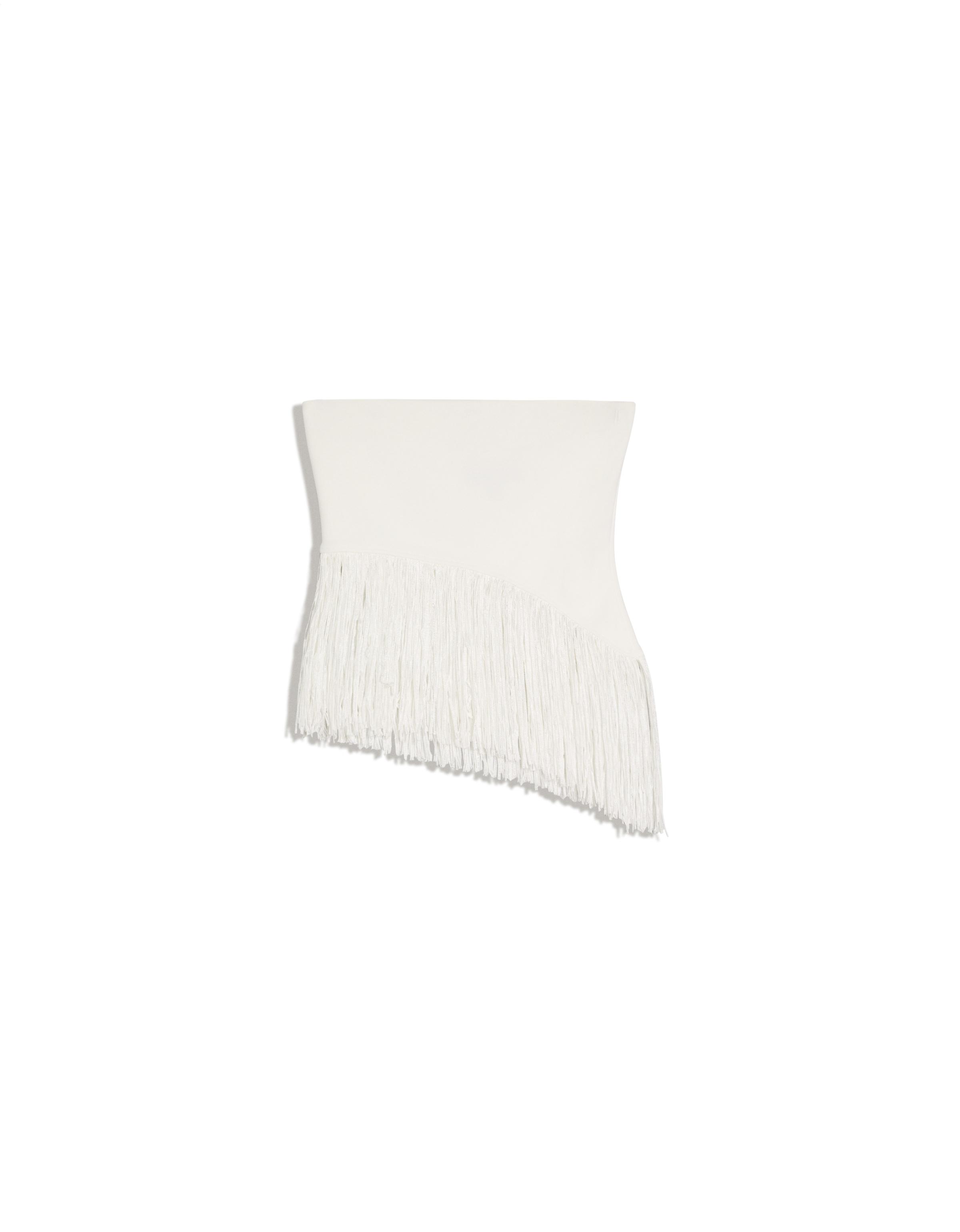 Fringed strapless top — Off white