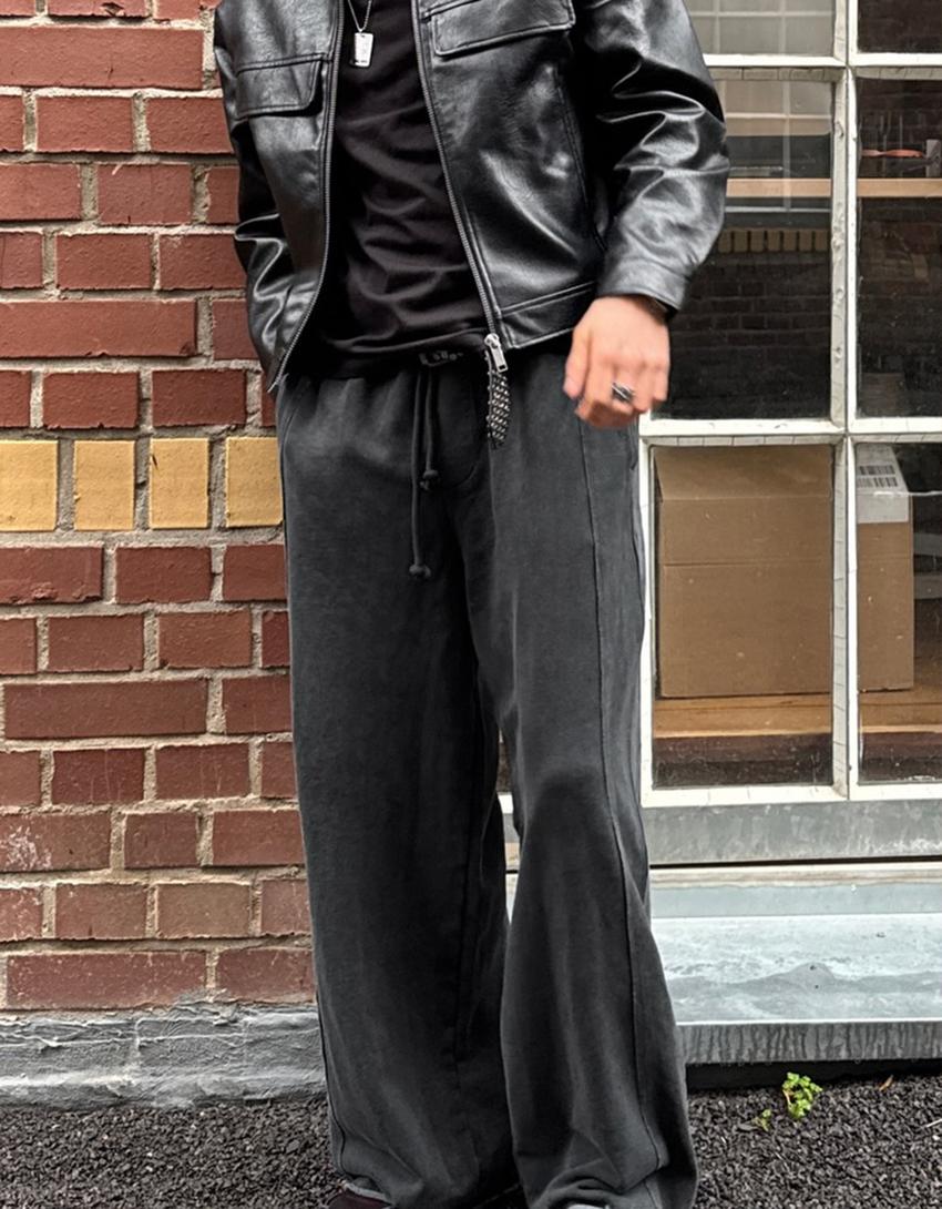 Pantalon super baggy-Gris