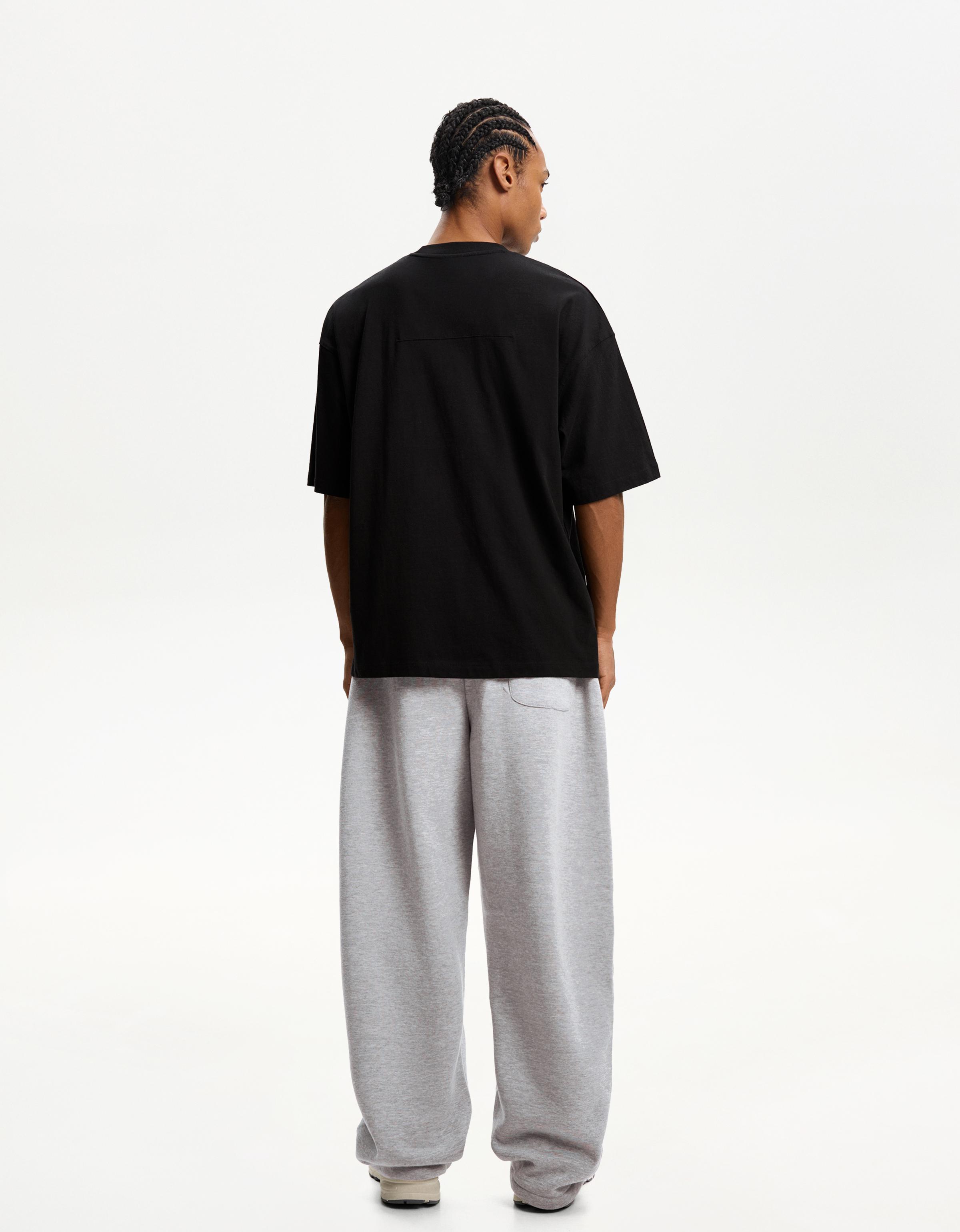 Plush balloon fit pants - Pants - Men | Bershka