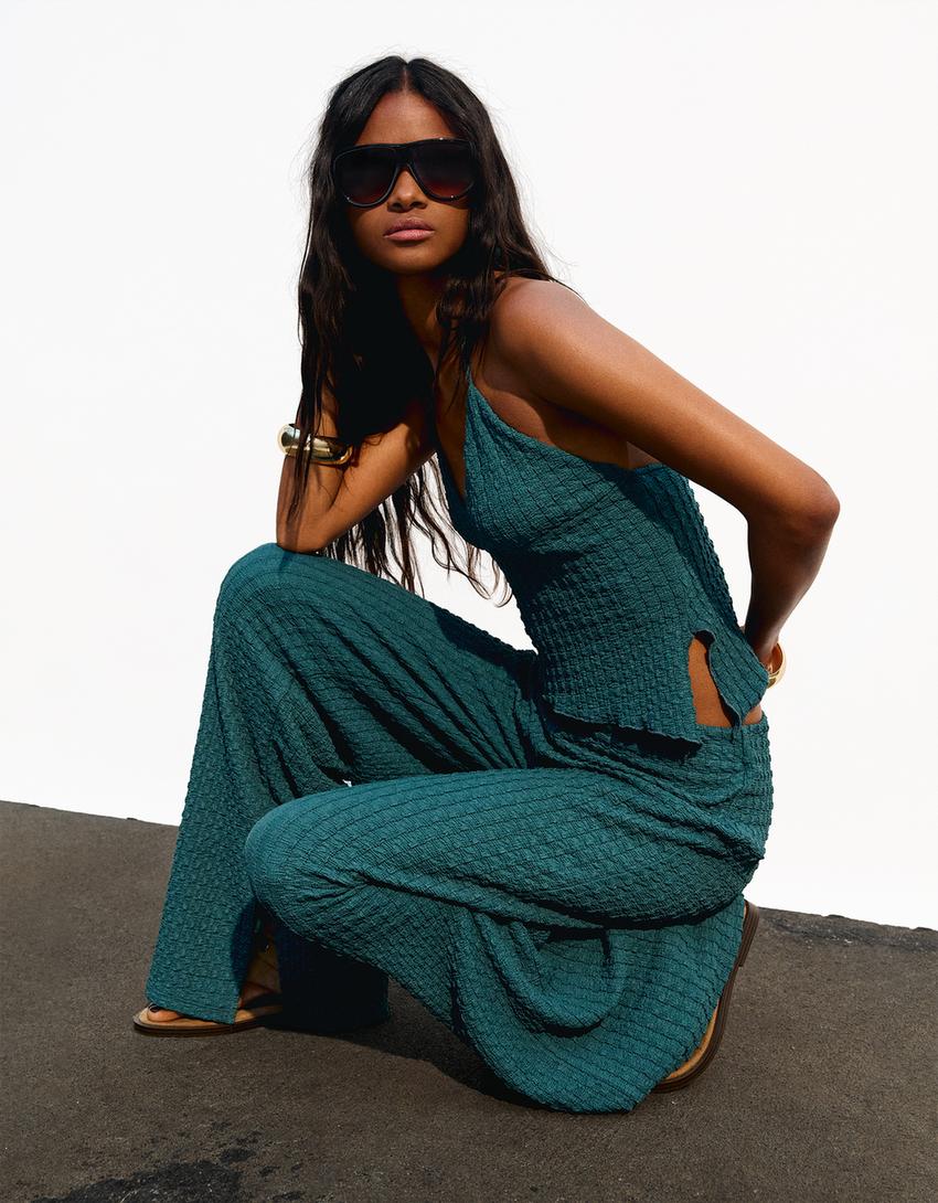 Pantalón wide leg-Verde-2
