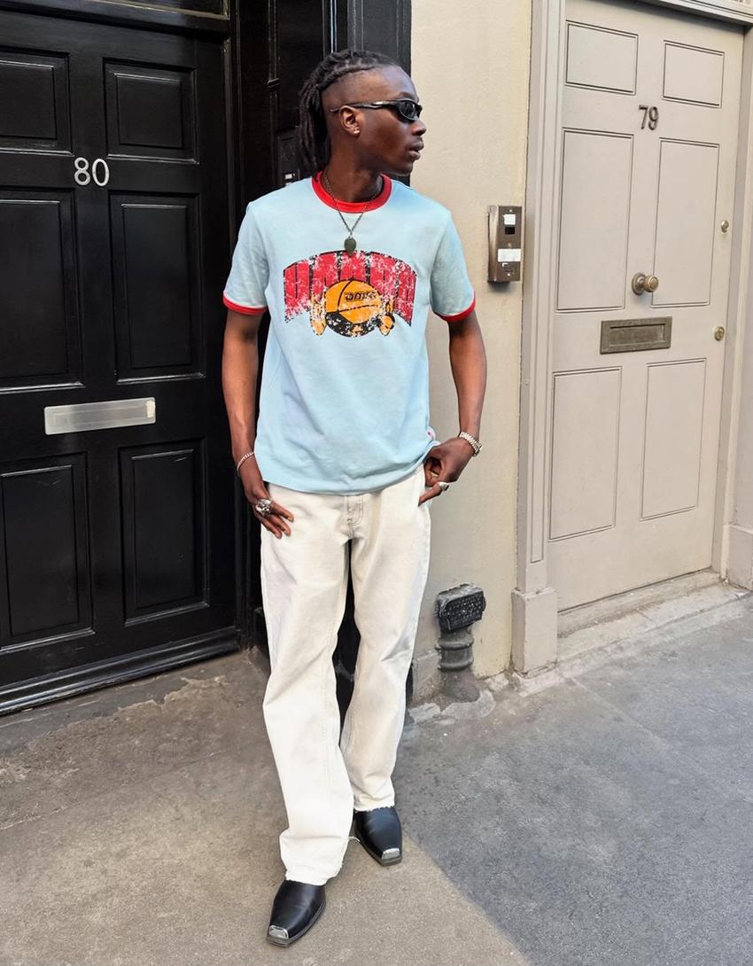 Jeans flare fit straight fit-Écru