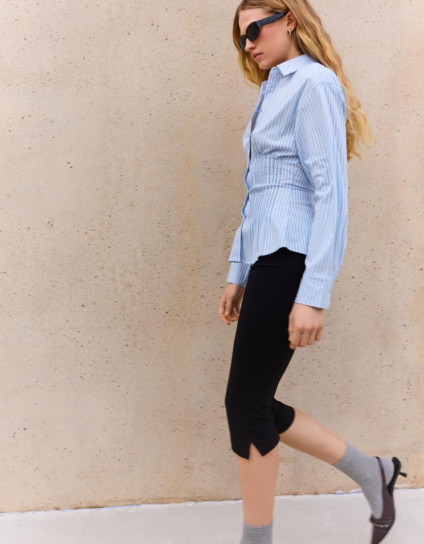 Fitted darted shirt-Light blue