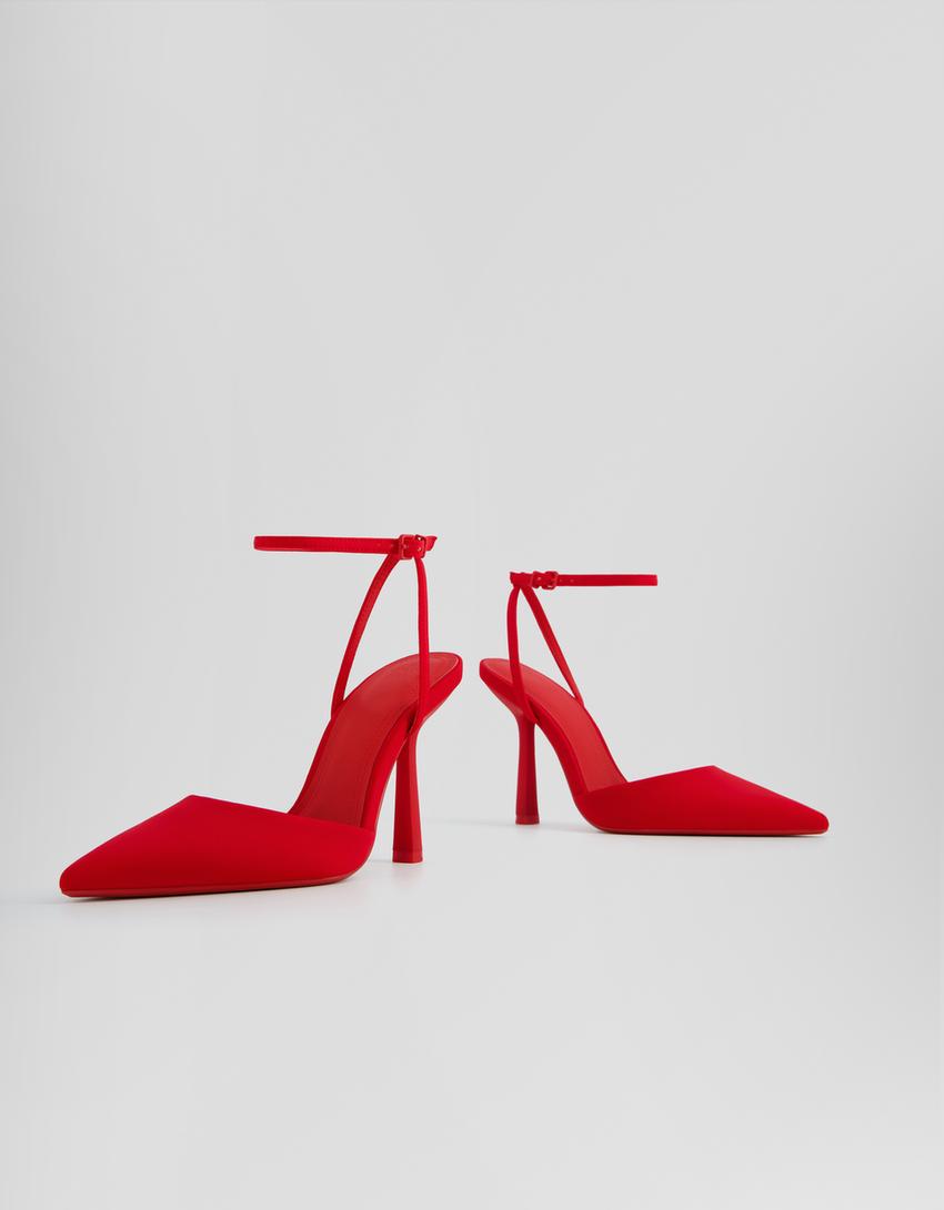 Sapato alto tipo mules pulseira-Grená-4