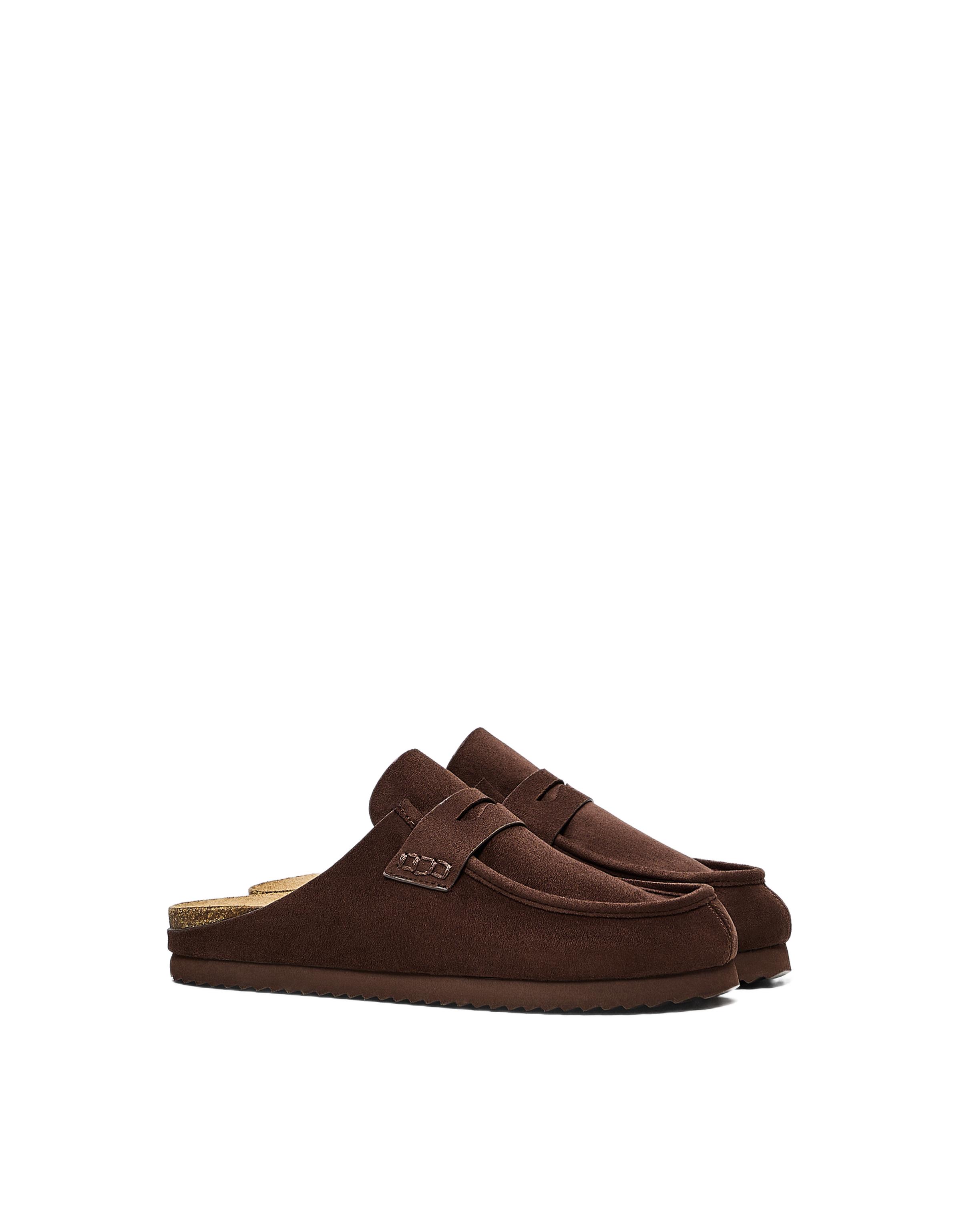 Mule clogs with mask detail — Brown