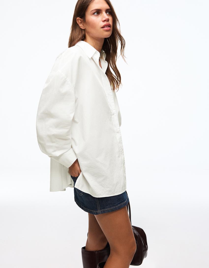 Oversize-Hemd-Weiss