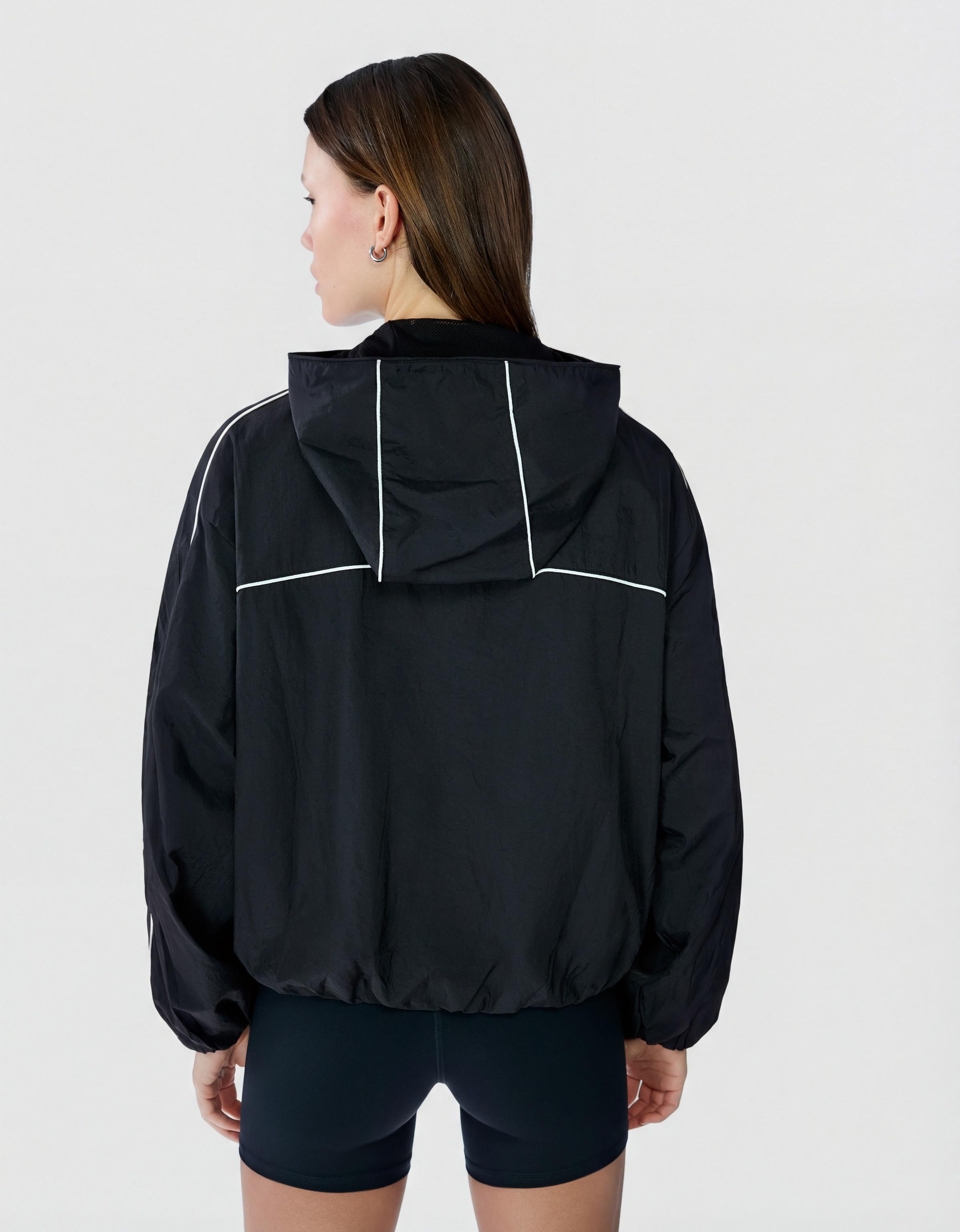 Technical hooded jacket — Black