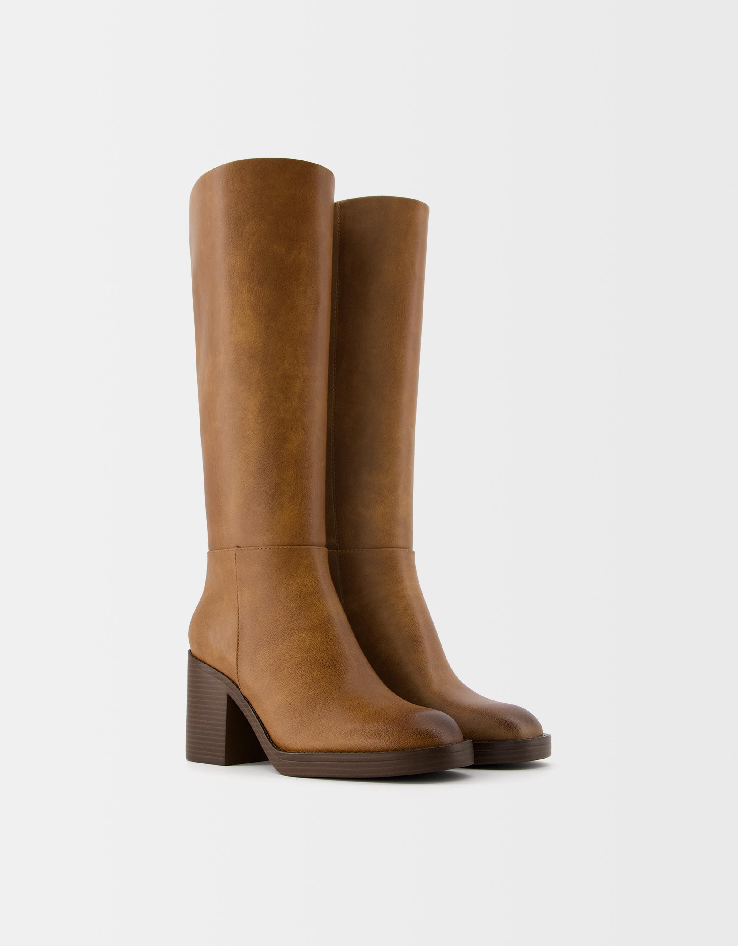 Bershka ribbed over the knee boot best sale