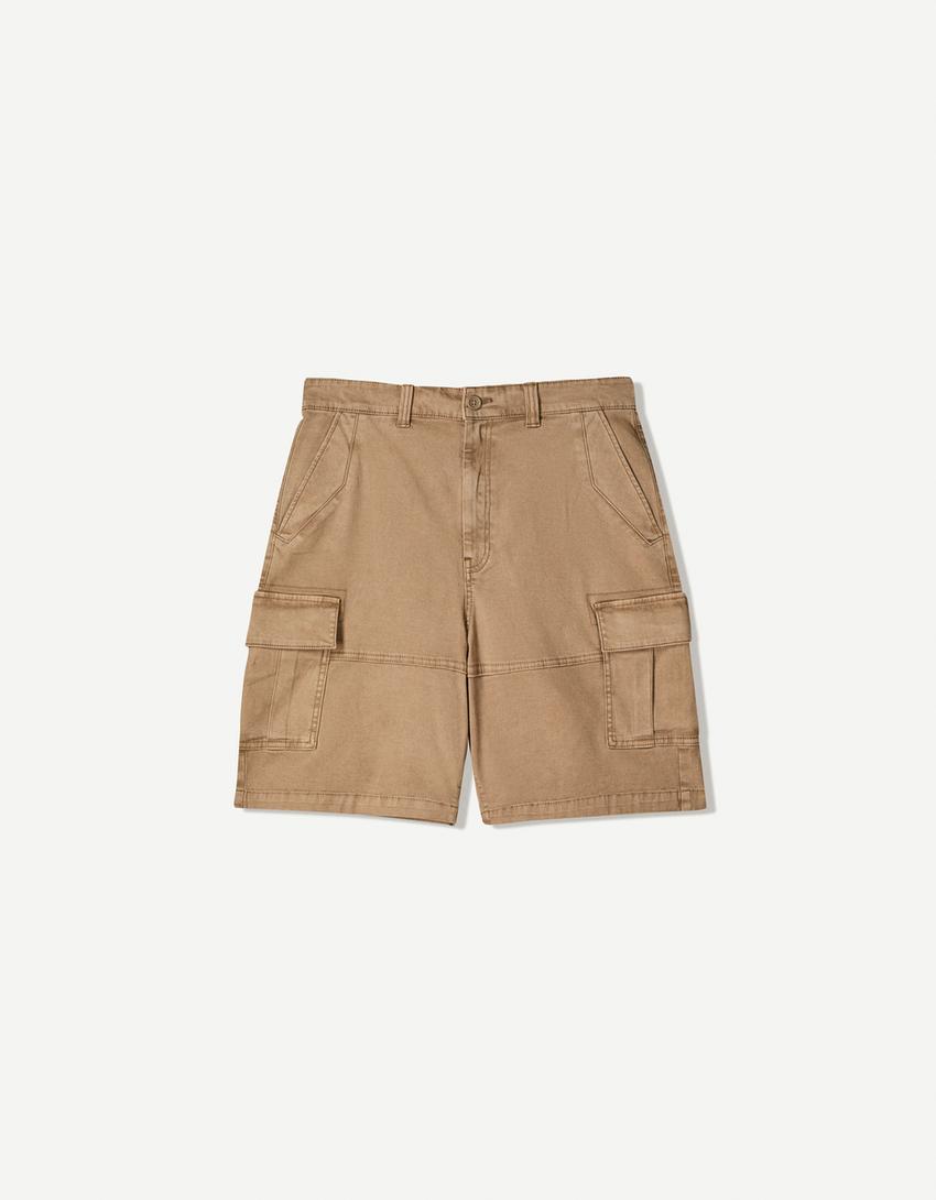 Cargo Bermuda shorts-Camel-3