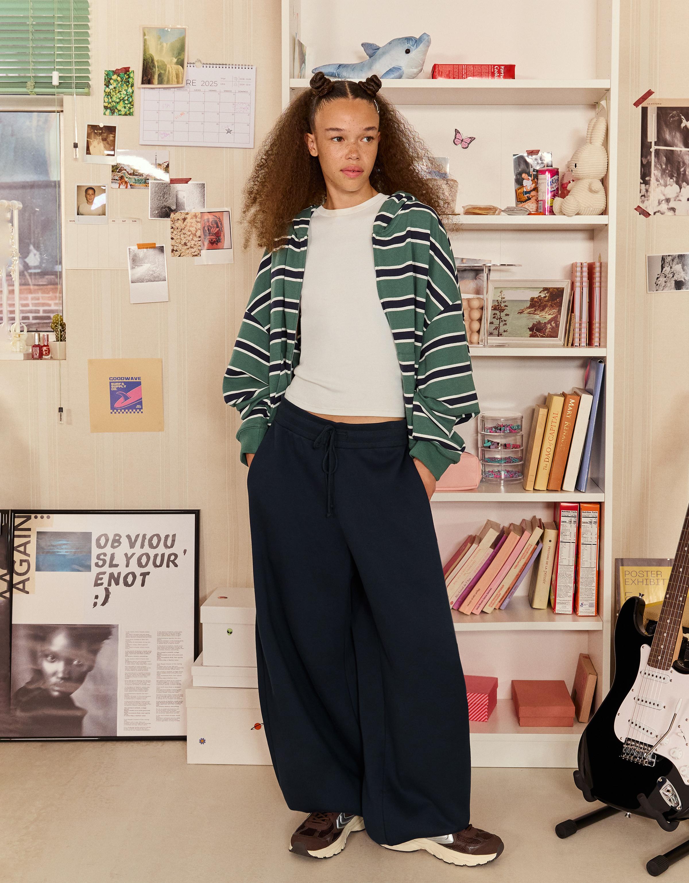 Stoperli barrel fit şardonlu pantolon - Görsel 23