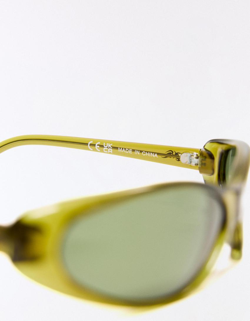 Lunettes de soleil ovales-Vert