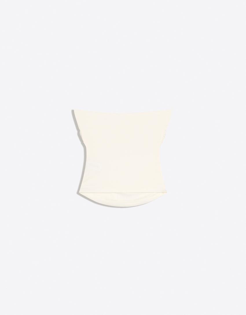 Kroogitud bandeau-topp-Naturaalvalge