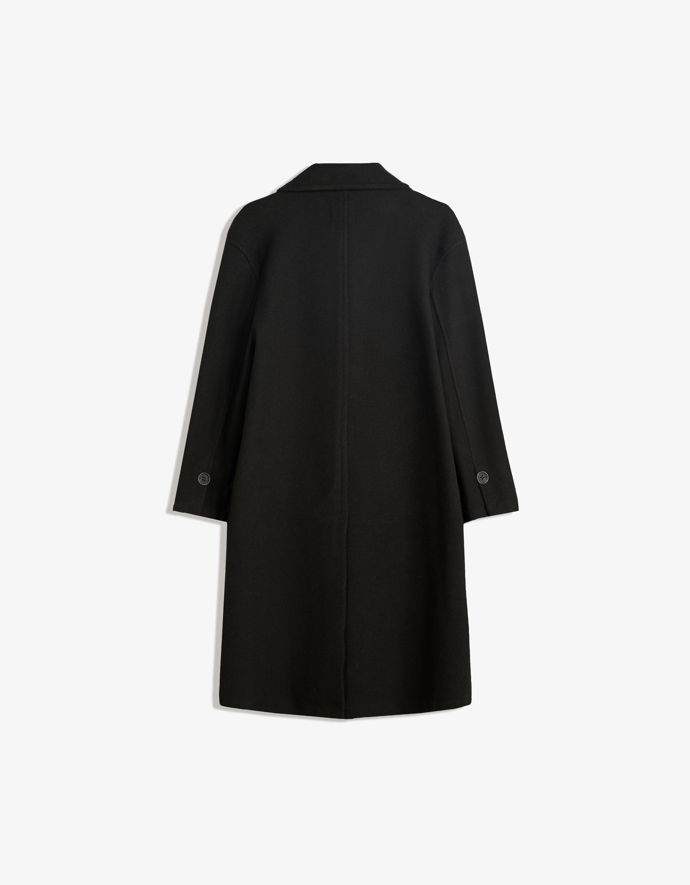 Soft-touch long coat — Black