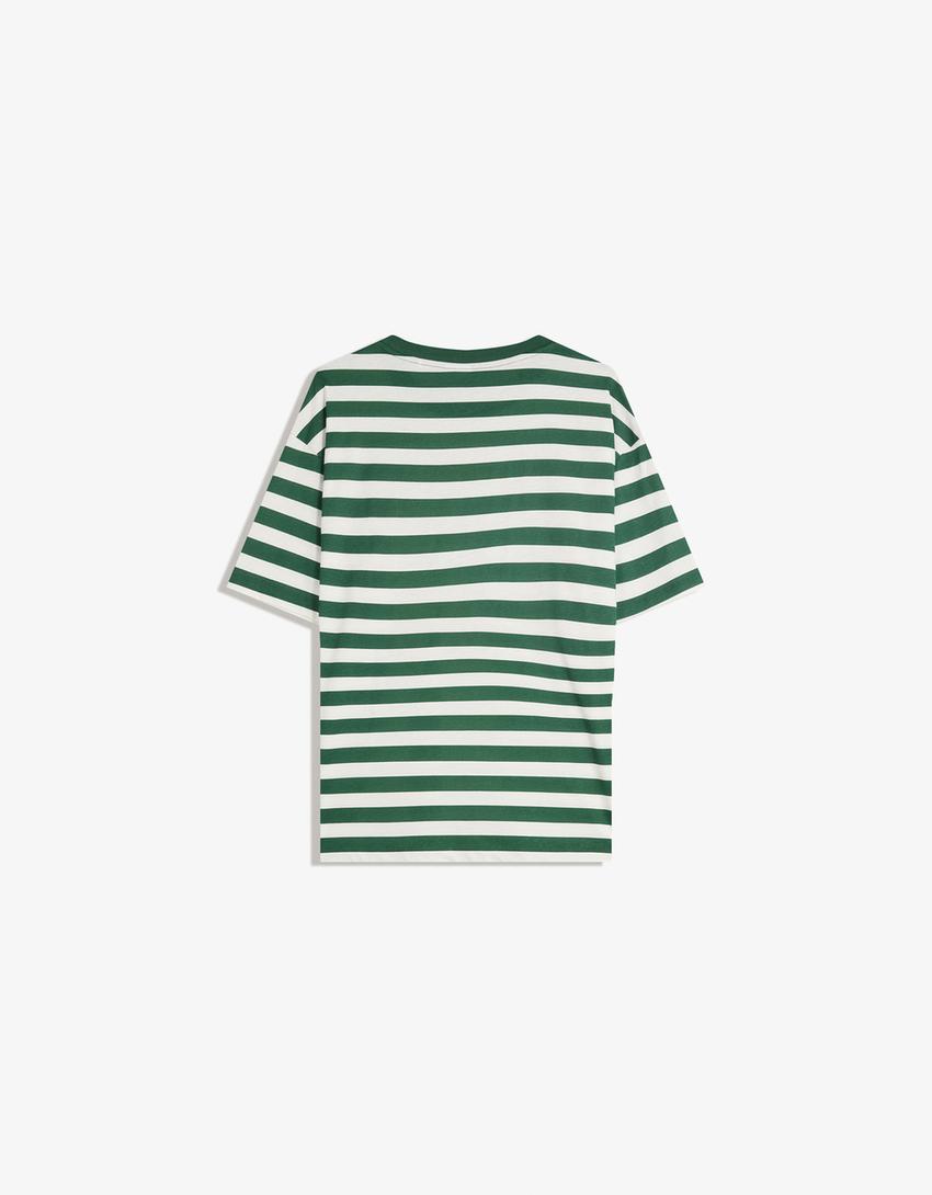 T-shirt met print en korte mouw-Groen-4